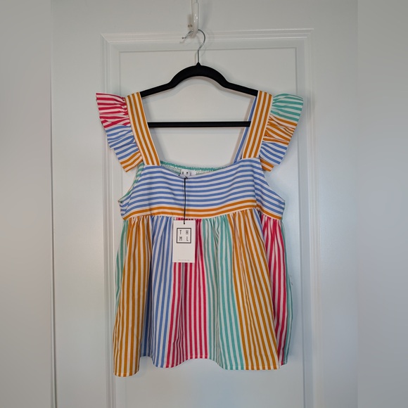 THML Tops - THML Women’s Multicolored Striped Babydoll Tank NWT Size Small